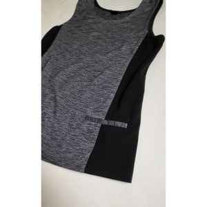 Theory Black Gray Sleeveless Pockets Tank Top Size Small